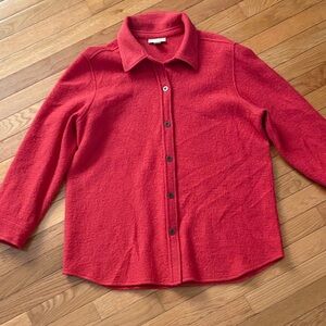 Appleseed's Classic Red Button-Down Wool Shirt Jacket